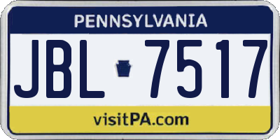 PA license plate JBL7517