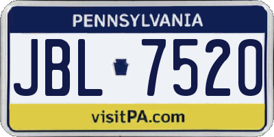 PA license plate JBL7520