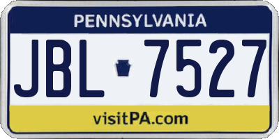 PA license plate JBL7527
