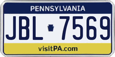 PA license plate JBL7569