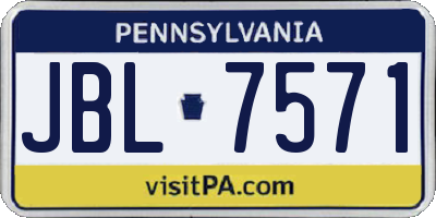 PA license plate JBL7571
