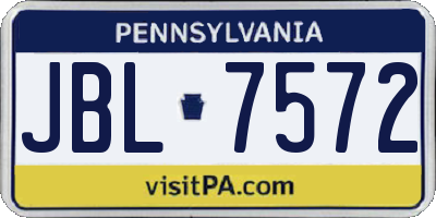 PA license plate JBL7572