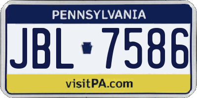PA license plate JBL7586