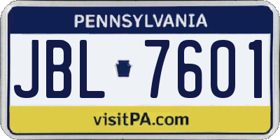 PA license plate JBL7601