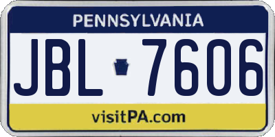 PA license plate JBL7606