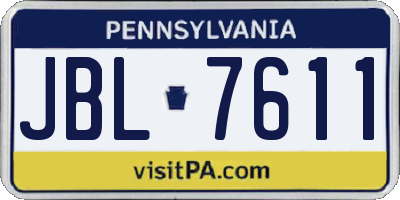 PA license plate JBL7611