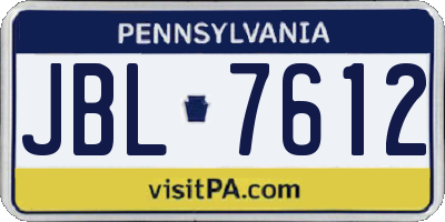PA license plate JBL7612