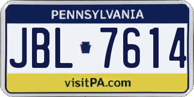 PA license plate JBL7614