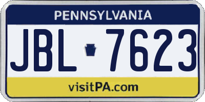 PA license plate JBL7623