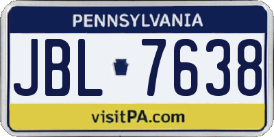 PA license plate JBL7638