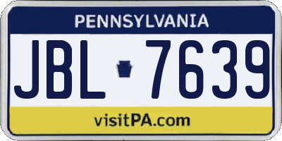 PA license plate JBL7639