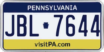 PA license plate JBL7644