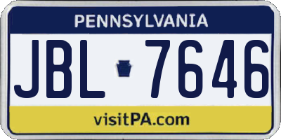 PA license plate JBL7646