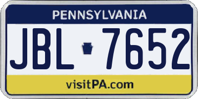 PA license plate JBL7652