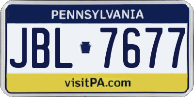 PA license plate JBL7677
