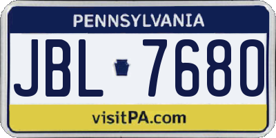 PA license plate JBL7680