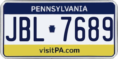 PA license plate JBL7689