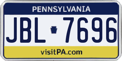 PA license plate JBL7696