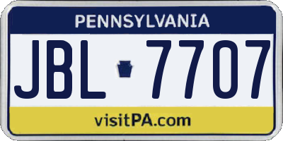 PA license plate JBL7707