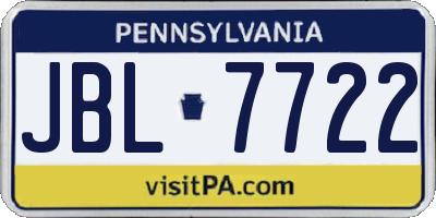 PA license plate JBL7722