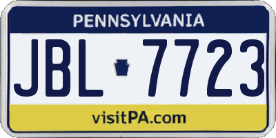 PA license plate JBL7723