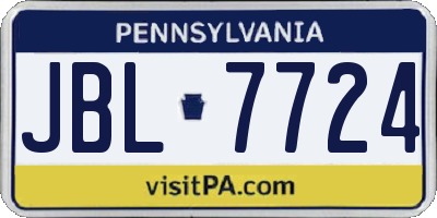 PA license plate JBL7724