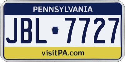 PA license plate JBL7727