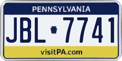 PA license plate JBL7741