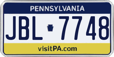 PA license plate JBL7748