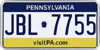 PA license plate JBL7755