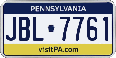 PA license plate JBL7761