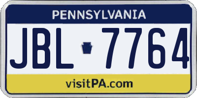 PA license plate JBL7764