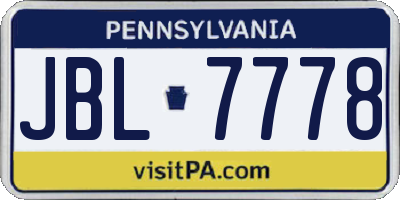 PA license plate JBL7778