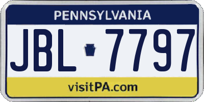 PA license plate JBL7797