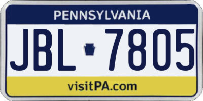 PA license plate JBL7805