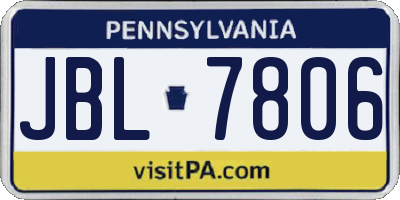 PA license plate JBL7806