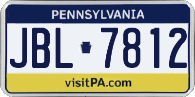 PA license plate JBL7812