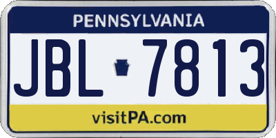 PA license plate JBL7813