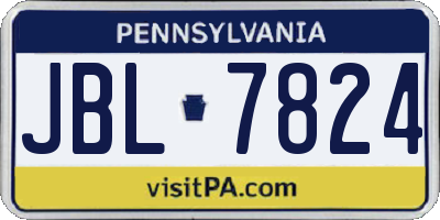 PA license plate JBL7824