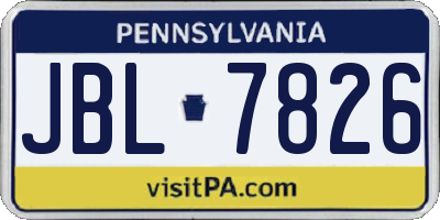 PA license plate JBL7826
