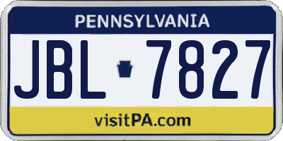 PA license plate JBL7827