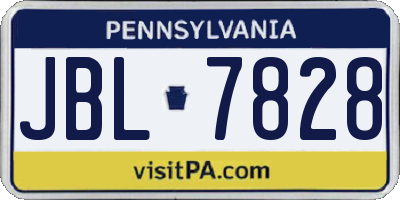 PA license plate JBL7828