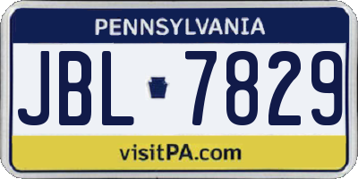 PA license plate JBL7829