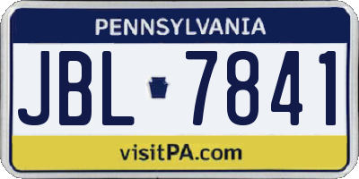 PA license plate JBL7841