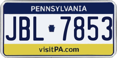 PA license plate JBL7853