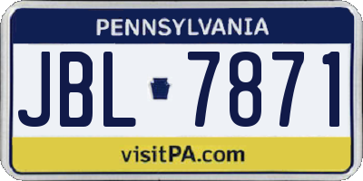 PA license plate JBL7871