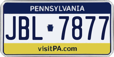 PA license plate JBL7877