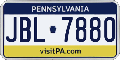 PA license plate JBL7880