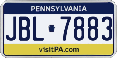 PA license plate JBL7883