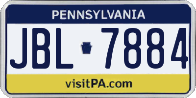 PA license plate JBL7884